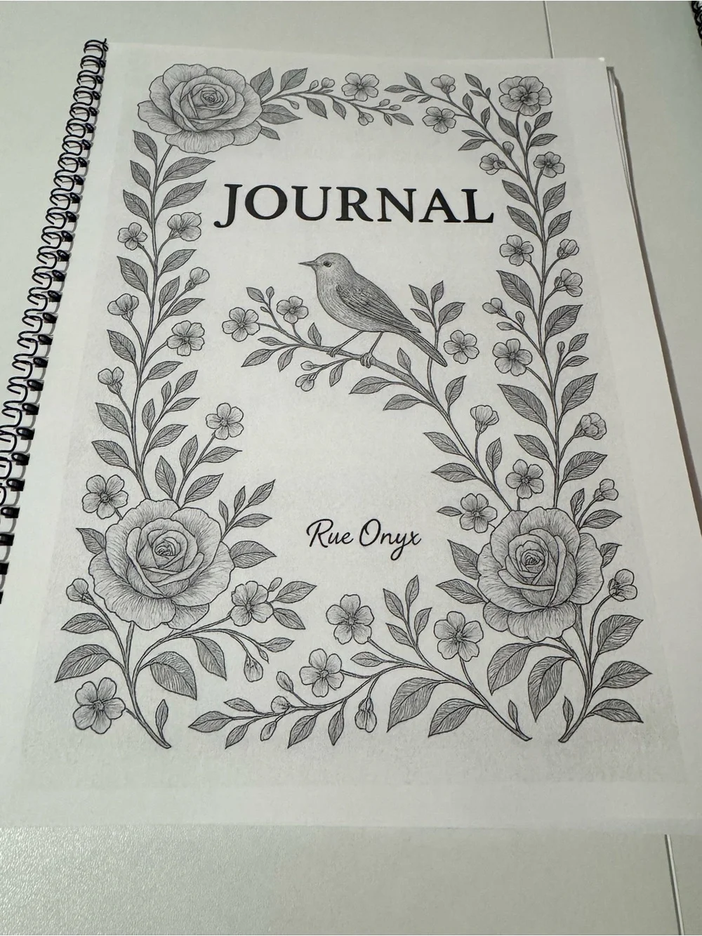 Spiral Journal Notebook - White Floral Cover